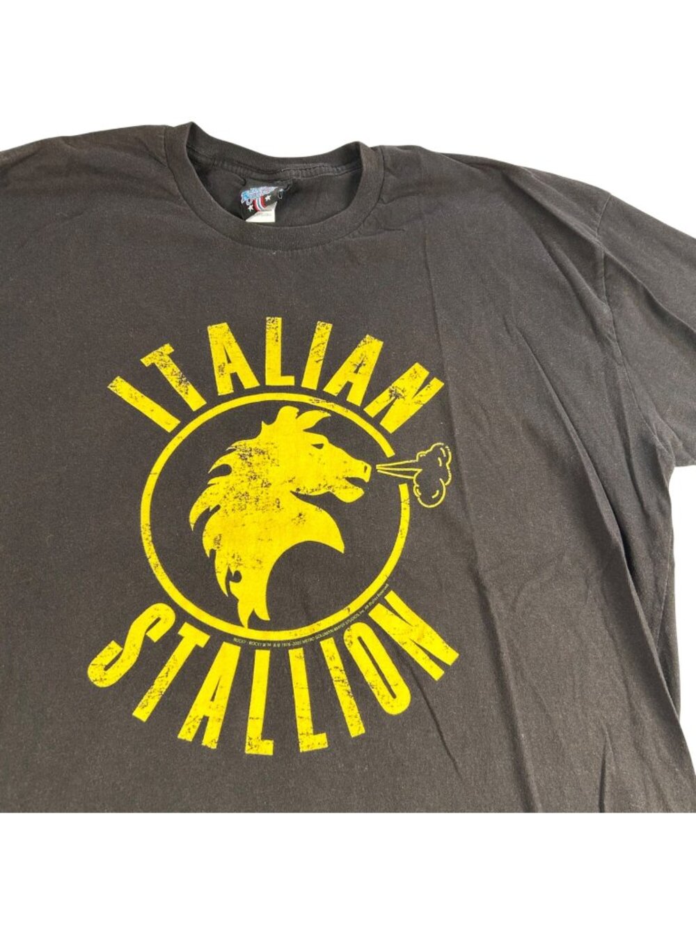 Italian Stallion T Shirt Black Yellow 2XL Pre-Shrunk Cotton American Classics
